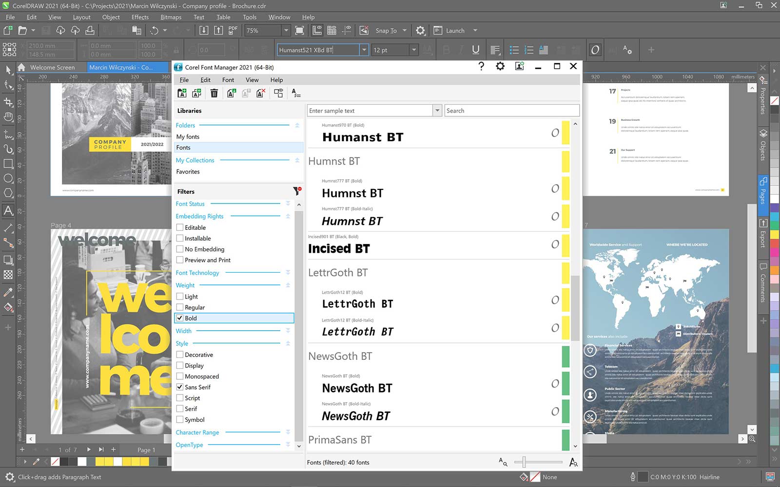 Corel Font Manager